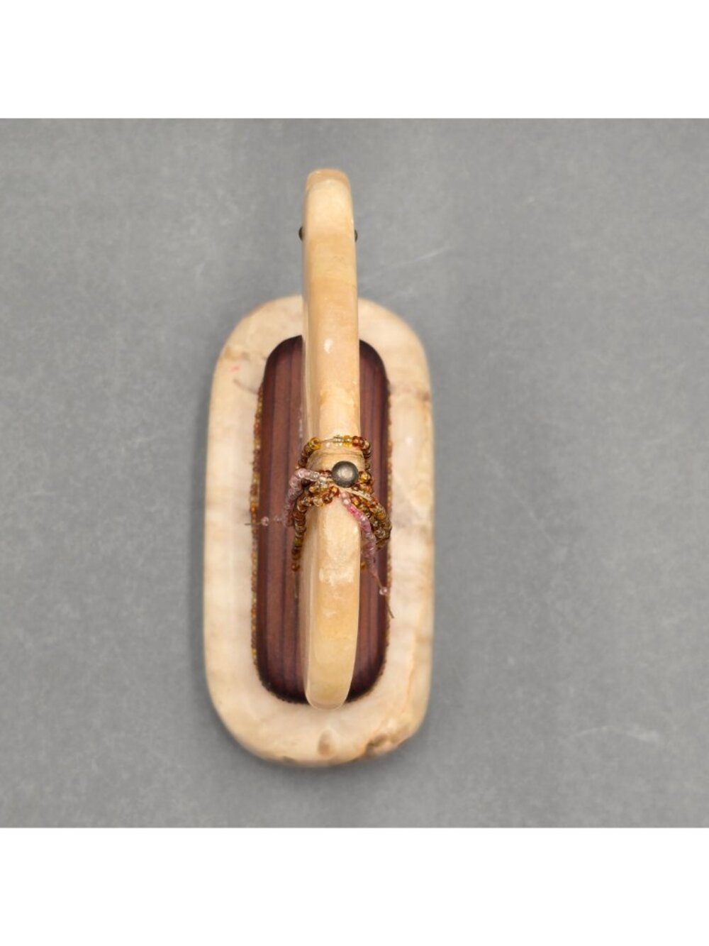 Alabaster Bear Fetish Carving Wood Base Signed Riverwoman Numbered 4011 7" READ - Picture 14 of 16